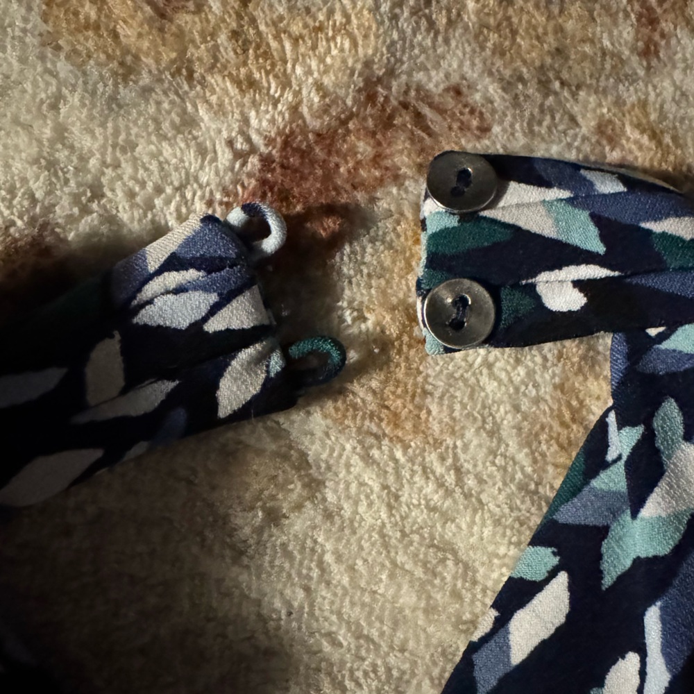 White House Black Market Blue and White Patterned Halter Dress - Picture 6 of 6